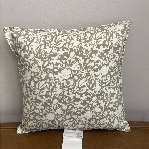 18"x18" Floral Square Outdoor Throw Pillow Sage Green - Threshold™ - Picture 8 of 8